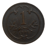 František Jozef I. 1 Heller 1902 bz