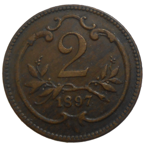 František Jozef I. 2 Heller 1897 bz