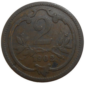 František Jozef I. 2 Heller 1902 bz