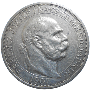 František Jozef I. 5 Koruna 1907 KB Korunovačná