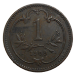 František Jozef I. 1 Heller 1909 bz