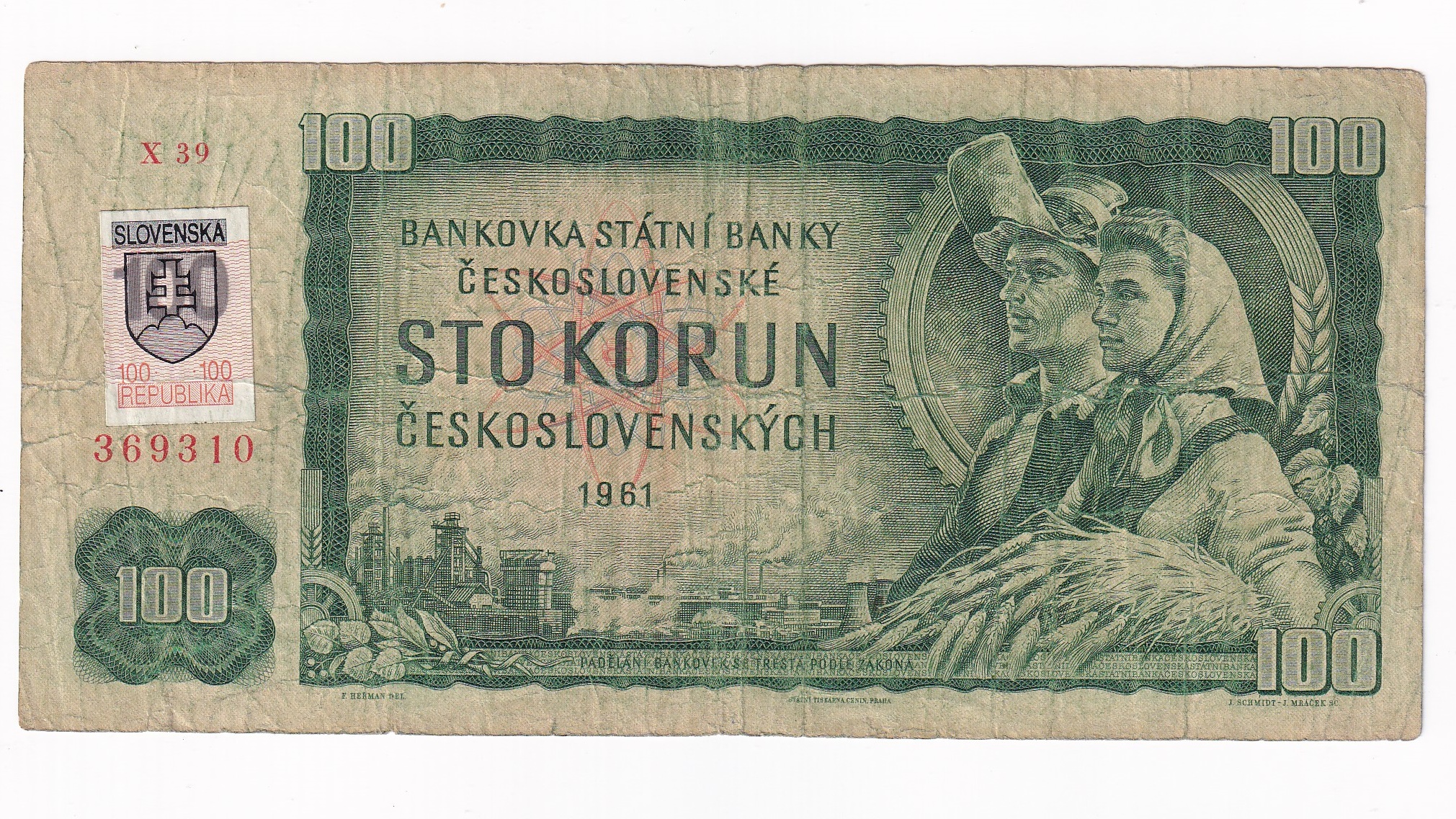 100 Korún 1961 X39 Kolok 100 Korún 1961 X39 Kolok