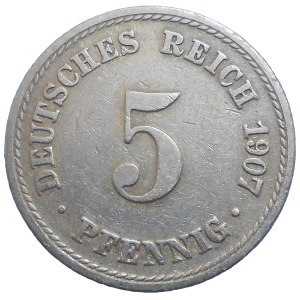 Nemecko 5 Pfennig 1907 A
