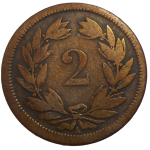Švajčiarsko 2 Rappen 1850 A