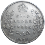 India 1/2 Rupee 1910