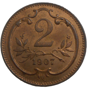 František Jozef I. 2 Heller 1907 bz
