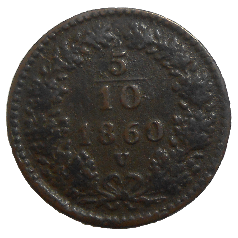 František Jozef I. 5/10 grajciar 1860 V František Jozef I. 5/10 grajciar 1860 V