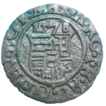 Maximilián II. Denár 1578 KB