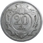 František Jozef I. 20 Heller 1907 bz