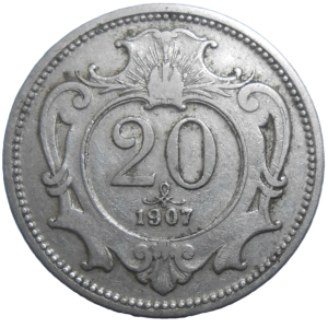 František Jozef I. 20 Heller 1907 bz