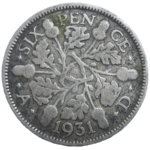 Veľká Británia 6 Pence 1931
