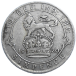 Veľká Británia 6 Pence 1920