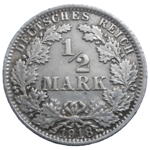 Nemecko 1/2 Mark 1918 A