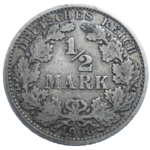 Nemecko 1/2 Mark 1908 A