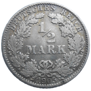 Nemecko 1/2 Mark 1905 E