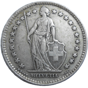 Švajčiarsko 2 Frank 1943 B