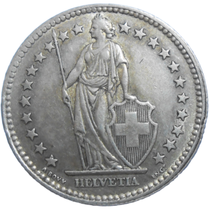 Švajčiarsko 2 Frank 1957 B