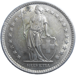 Švajčiarsko 2 Frank 1961 B