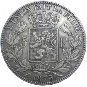 Belgicko 5 Frank 1873