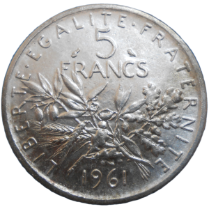 Francúzsko 5 Frank 1961
