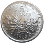 Francúzsko 5 Frank 1962