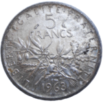 Francúzsko 5 Frank 1963
