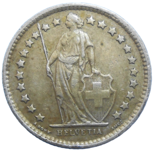 Švajčiarsko 1/2 Frank 1963 B