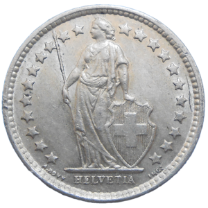 Švajčiarsko 1/2 Frank 1959 B