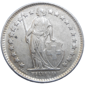 Švajčiarsko 1/2 Frank 1946 B