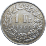 Švajčiarsko 1 Frank 1963 B