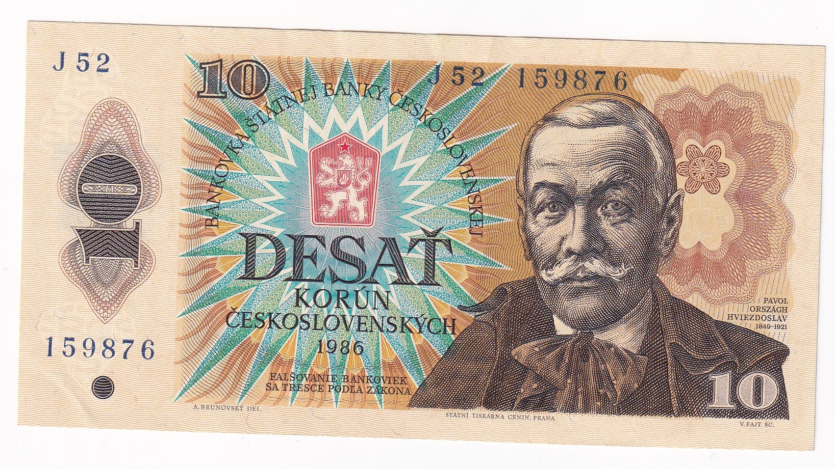10 Korún 1986 J52 10 Korún 1986 J52