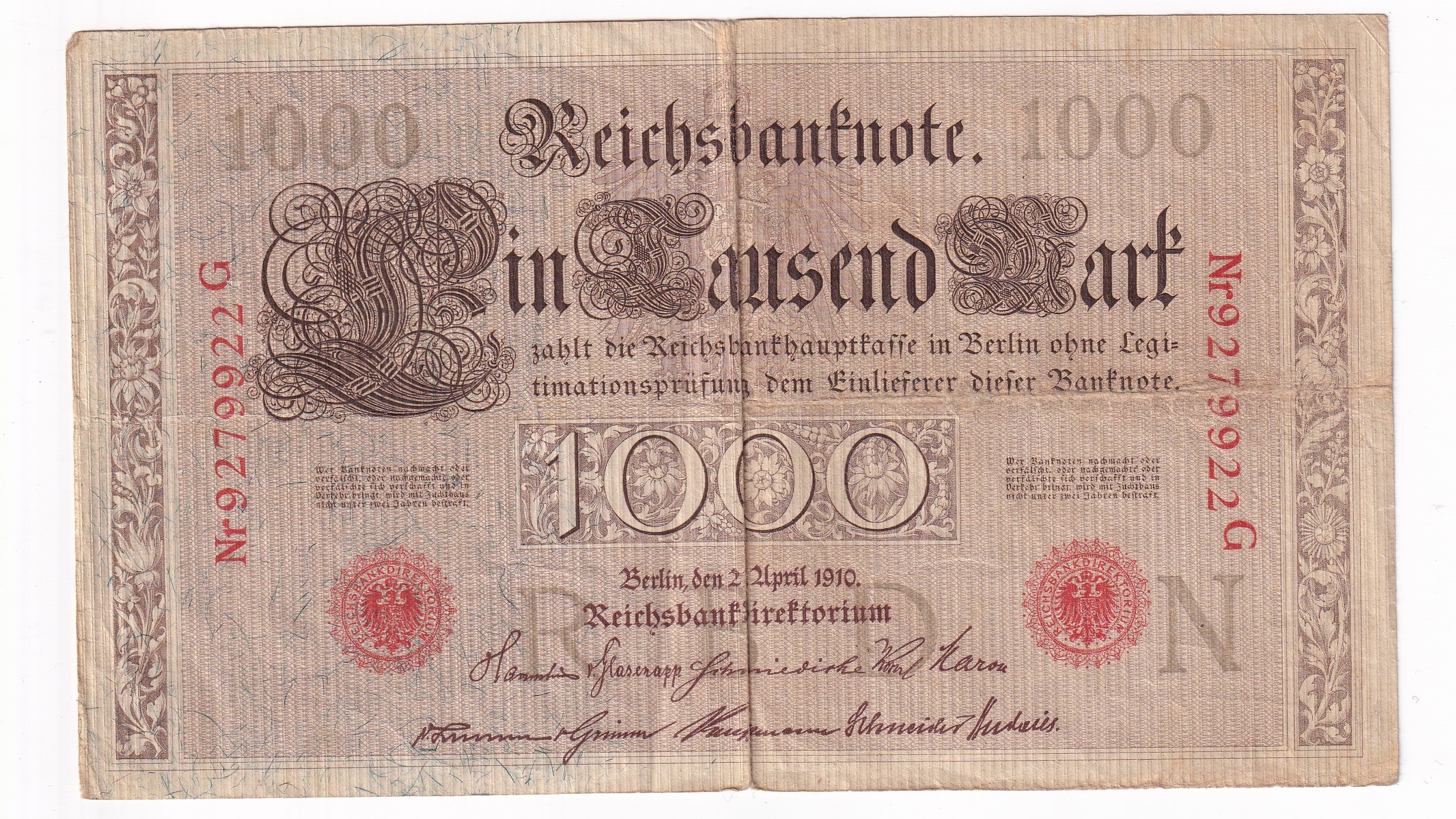 Nemecko 1000 Mark 1910 Nemecko 1000 Mark 1910