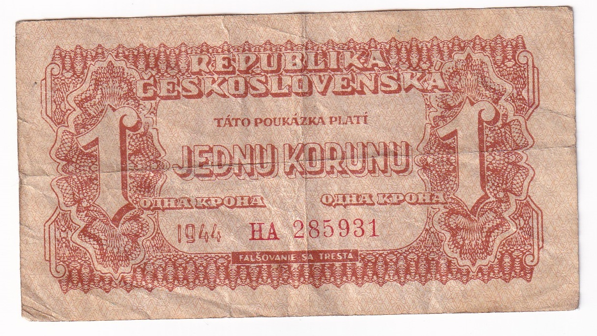 1 Koruna 1944 HA 1 Koruna 1944 HA