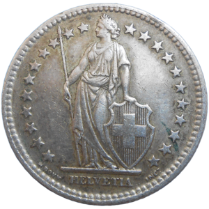 Švajčiarsko 2 Frank 1944 B