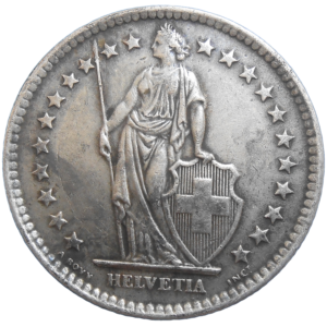 Švajčiarsko 2 Frank 1963 B