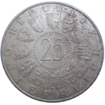 Rakúsko 25 Schilling 1956