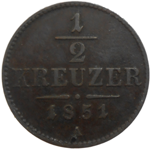 František Jozef I. 1/2 grajciar 1851 A