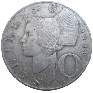 Rakúsko 10 Schilling 1958