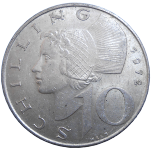 Rakúsko 10 Schilling 1972