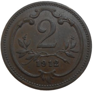 František Jozef I. 2 Heller 1912 bz