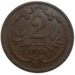 František Jozef I. 2 Heller 1914 bz