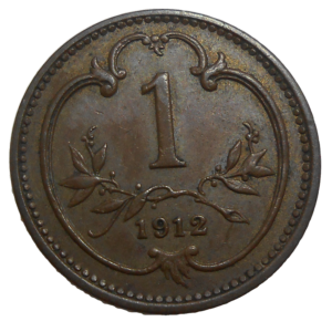 František Jozef I. 1 Heller 1912 bz