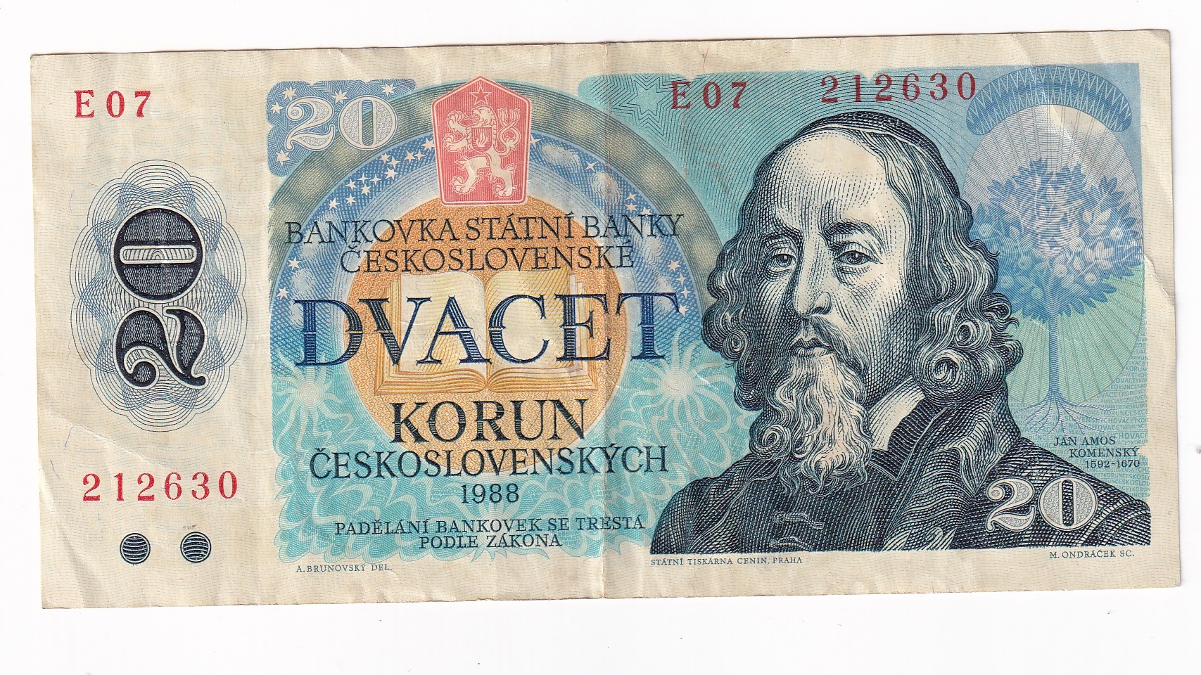 20 Korún 1988 E07 20 Korún 1988 E07