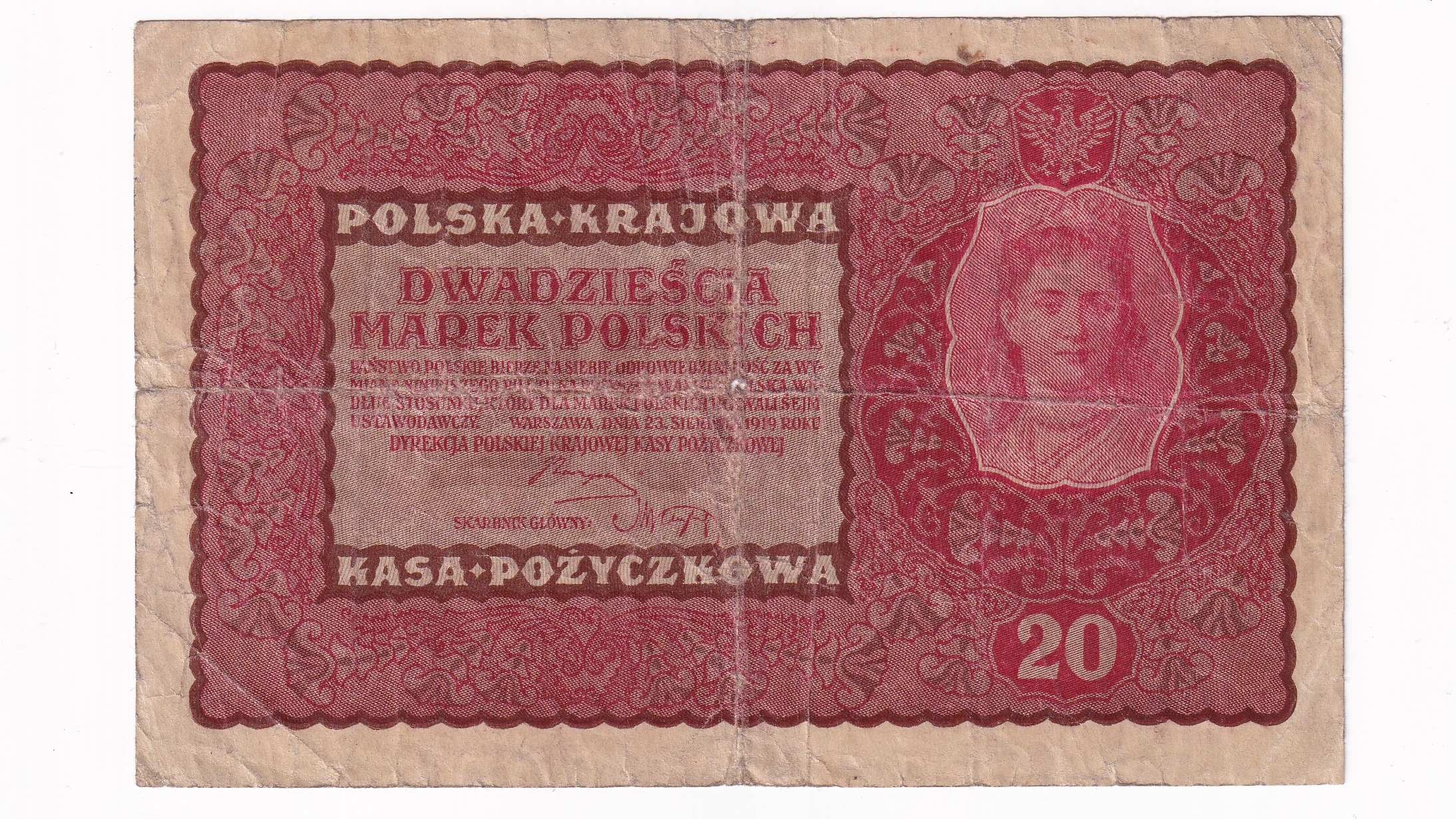Poľsko 20 Marka 1919 FN Poľsko 20 Marka 1919 FN