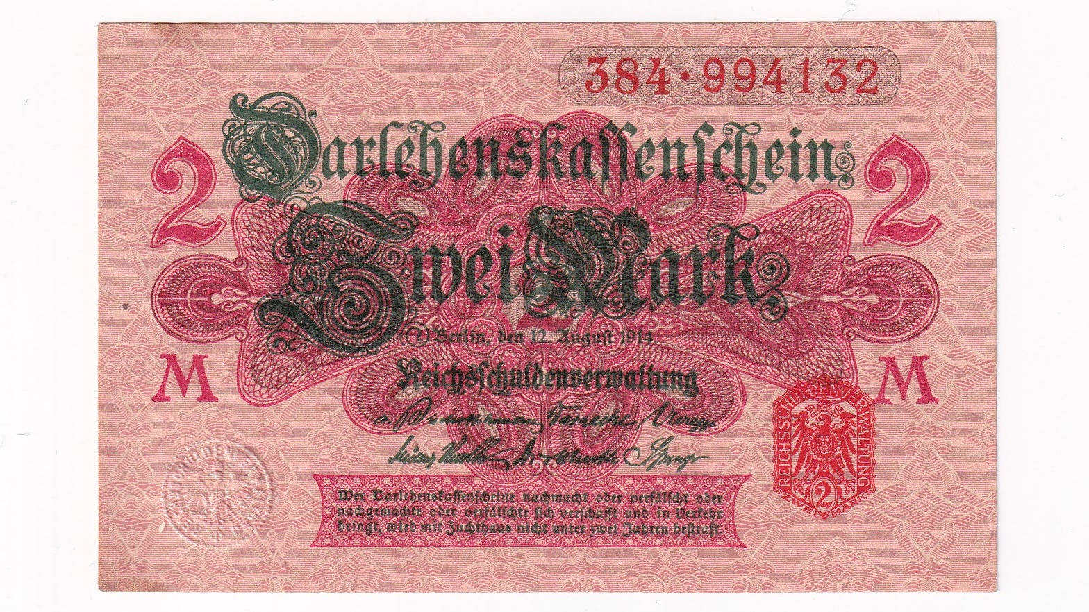 Nemecko 2 Mark 1914 Nemecko 2 Mark 1914