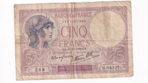 Francúzsko 5 Francs 1939