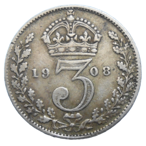 Veľká Británia 3 Pence 1908