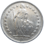 Švajčiarsko 1/2 Frank 1950 B