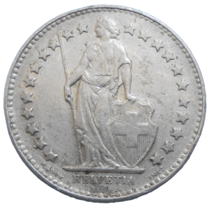 Švajčiarsko 1/2 Frank 1951 B