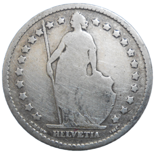 Švajčiarsko 1 Frank 1886 B